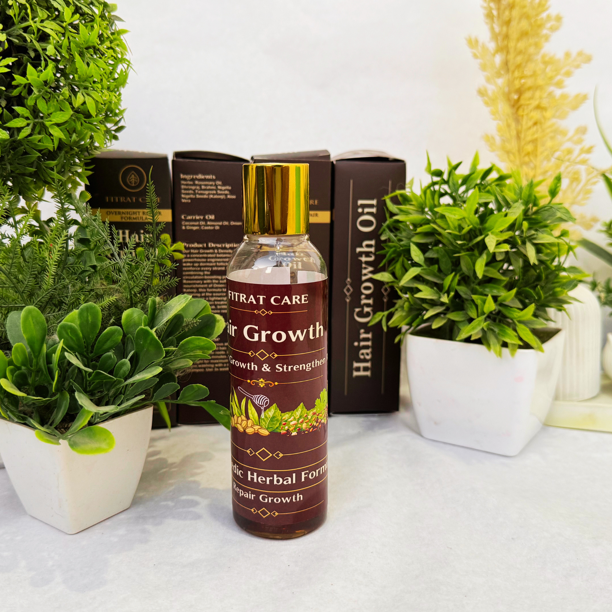 Hair Growth Oil | Reduce Hair Fall, Strengthen Roots & Thicken Hair | Fitrat Care Herbal Oil