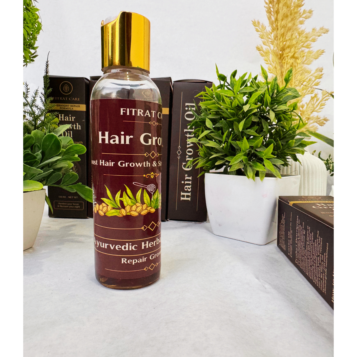 Hair Growth Oil | Reduce Hair Fall, Strengthen Roots & Thicken Hair | Fitrat Care Herbal Oil